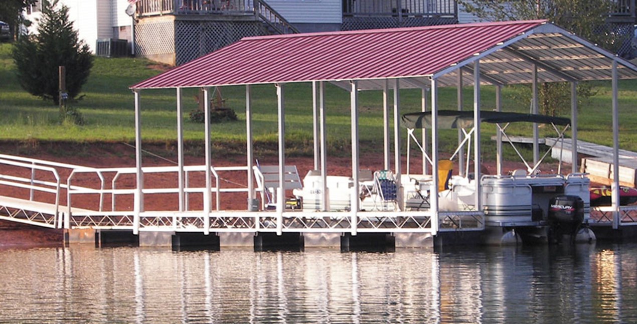 Floating Truss Dock - Burgundy Steel